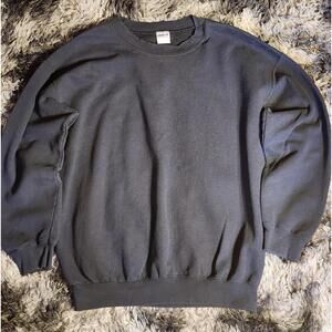 90's Y2k Gildan Blank Crewneck Boxy Fit Mens Size Large Vintage Navy Blue
